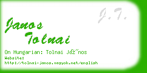 janos tolnai business card